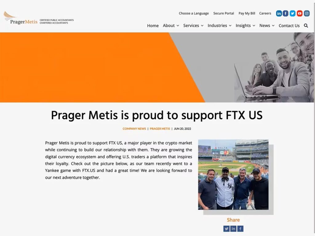 Провал аудита FTX: как Prager Metis упустила мошенничество на миллиарды долларов Провал аудита FTX: как Prager Metis упустила мошенничество на миллиарды долларов