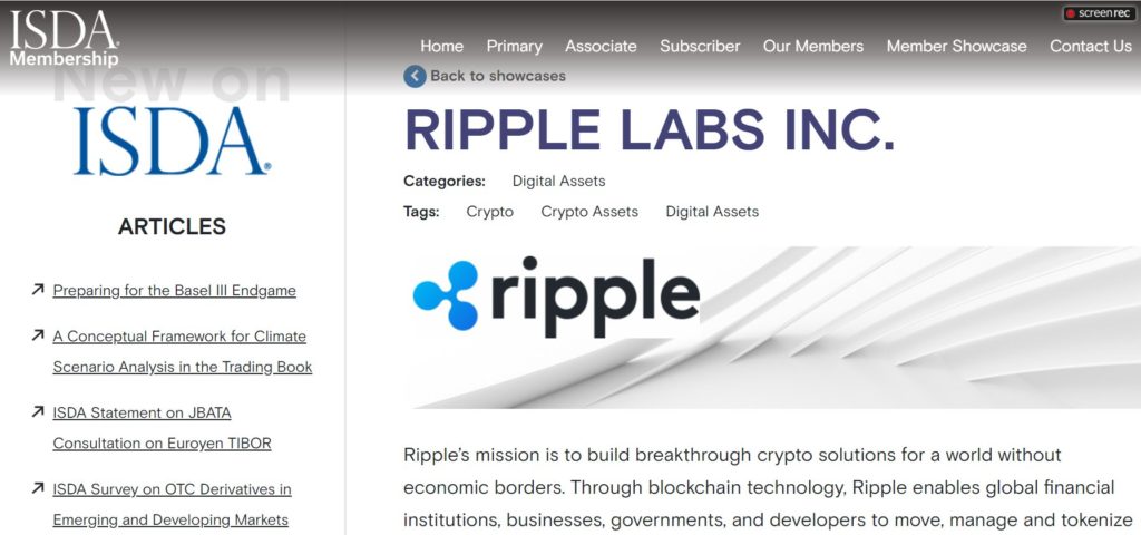 Ripple присоединяется к торговой ассоциации ISDA Ripple присоединяется к торговой ассоциации ISDA