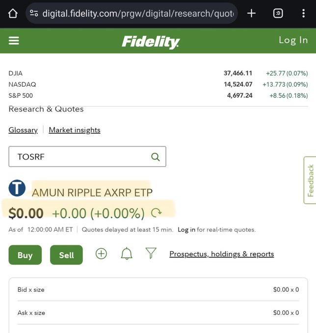 XRP ETP появился на платформе Fidelity Investments XRP ETP появился на платформе Fidelity Investments