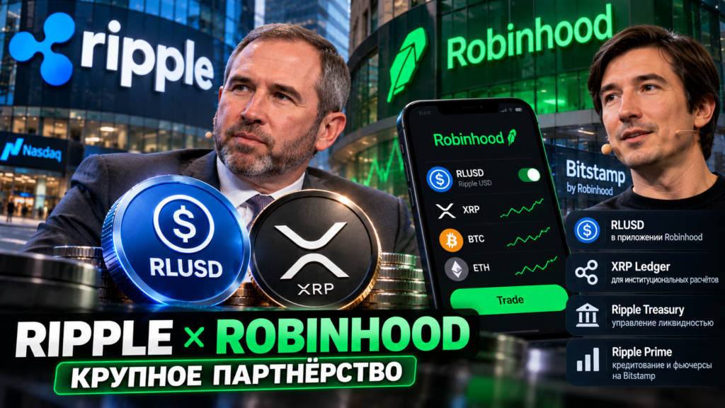 Ripple заключила крупную сделку с Robinhood: RLUSD выходит к 28,6 млн клиентов, XRP Ledger подключают к расчётам